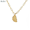 Wuqie Chic Style 925 Sterling Silver Jewelry Gold Plated Half Circle Pedant Necklace for Women