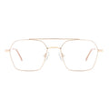 New Arrival Vintage Ladies Double Bridge Polygon Gold Spectacle Eyeglasses Frames Eyewear Women with Spring Hinge