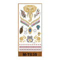 Fashion Customized Gold  Foil Henna Tattoo Sticker Metallic Jewelry Foil Tattoo Sticker Temporary Henna Lace Tattoo Sticker