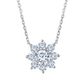 Messi Jewelry Ready to Ship MSN-558 0.8CT Lab Diamond Sunflower Pendant 18k White Gold Gift for Women Diamond Necklace