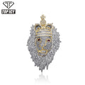 Lion Crown Pendant Hip Hop Men's Necklace Pendant with 4mm Tennis Chain Rope Chain Fashion Iced Out Zircon Pendant