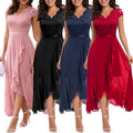 Evening Dress Women New Autumn Temperament Lace Deep V-neck Wedding  Banquet Host Fairy Celebrity Slim Dress
