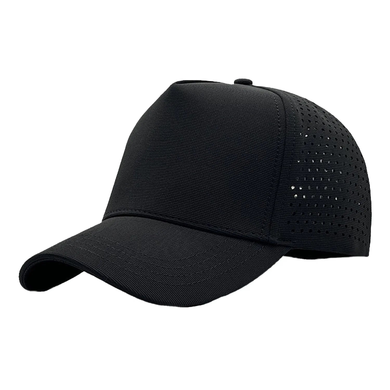 Wholesale Custom Embroidery Logo Polyester 5-Panel Trucker Hats Quick Dry Running Laser Cut Perforated Baseball Cap