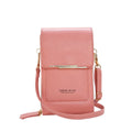 Factory Wholesale Stylish Two Zippers PU Leather Cell Phone Bag Women Touch Screen Lady Mobile Phone Bag