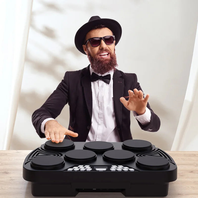 Battery Operated Digital Drum Electronic High Level 7 Velocity-sensitive Pads with Smart Lights