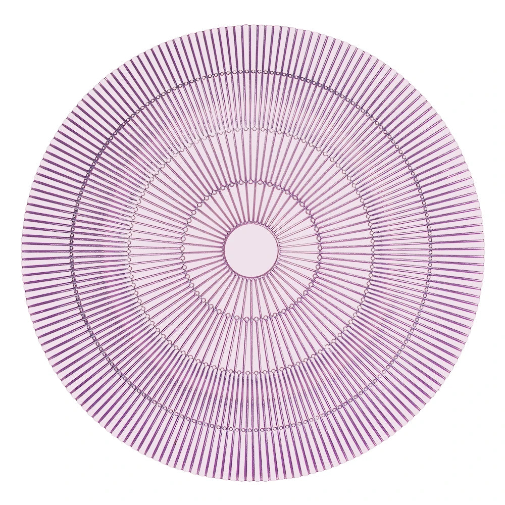 Eco-Friendly Cute Court Style Striped Glass Charger Dinner Plates Set Pack for Parties and Weddings with Color Enamel Technique