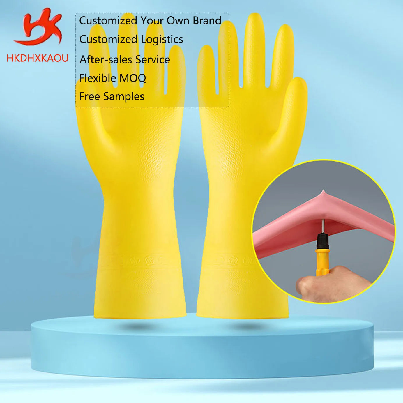 High-quality Beef Tendon PVC Gloves Washing Dishes Thickened Wear-resistant Housework Gloves Non-slip Waterproof Gloves