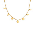 Stainless Steel Tarnish-Free 18K Gold-Plated Moon Phase Necklace Classic Style for Anniversary Occasions