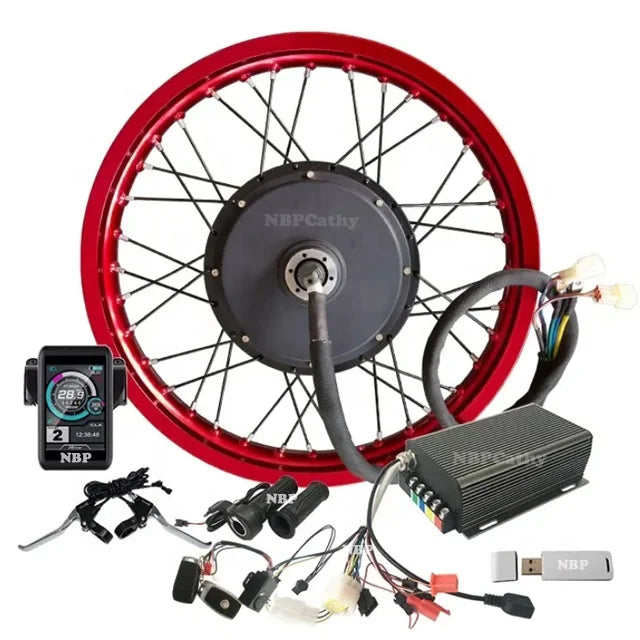150mm Dropout QS205 Hub Motor 5000w Hub Drive Ebike Conversion Kit 3T 3.5T 5T Electric Bike Conversion Kit with Sabvoton 100A