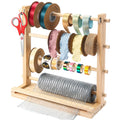 Natural Bamboo Wood Ribbon Storage Organizer Rack Super Easy to Assemble Premium Real Wood & Craftmanship a Perfect Gift Home