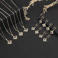 Hot Sale Ladies' Fashion Jewelry Set 18K Gold Plated Earrings Necklace Zircon Inlaid Star Pendant Wholesale Women's Style Hoop