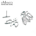 EManco Trendy Ladies Stud Earrings for Women Geometric Stainless Steel Earrings Sets Studs Cute Earrings Fashion Jewelry