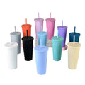 FX Factory Eco-friendly 16/24oz Skinny Cup Bpa Free Double Wall Matte Pastel Colored Acrylic Tumblers with Lid and Straw
