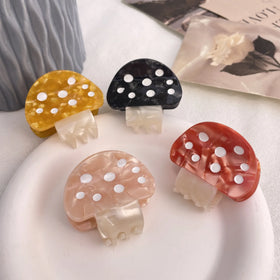 Yi YHJ Women's Hair Accessories Small 5cm Cute Sweet Mushroom Head Fun and Quirky Acetate Claw Clips Hair Claw Clip Wholesa