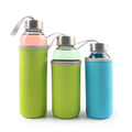 Customized 300ml 420ml 500ml Sport Glass Bottle with Metal Twist Cap for Hot Cold Drinks Tequila Serving Custom Printing Pattern