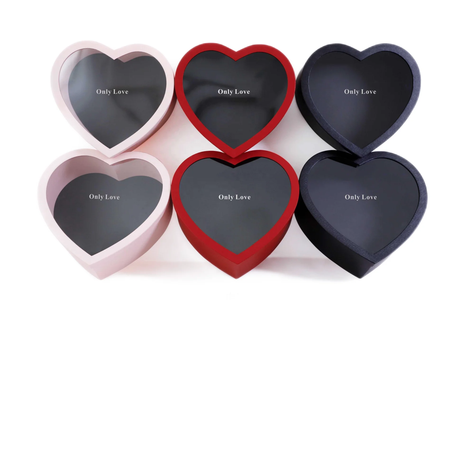 Luxury Large Extra Large PVC Transparent Cover 99 Rose Cardboard Paper Packaging Set Heart-Shaped Flower Box Two-Piece Set Gift