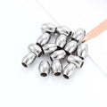New Stainless Steel Oval Through Hole Beads Loose Accessories DIY Necklace Bracelet Ed Separation Fashion Tagor Jewelry