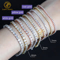 2025 Newest Zuanfo Hot Sale Tennis Link Chain Necklace 3mm D Color Moissanite VVS Diamond 925 Silver Classic Rhodium Gold
