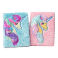 Customized A5 Size Cute Cartoon Unicorn Embroidery Plush Leather Hardcover Thermal Binding Notebook Quicksand Diary Gift MegaBDM