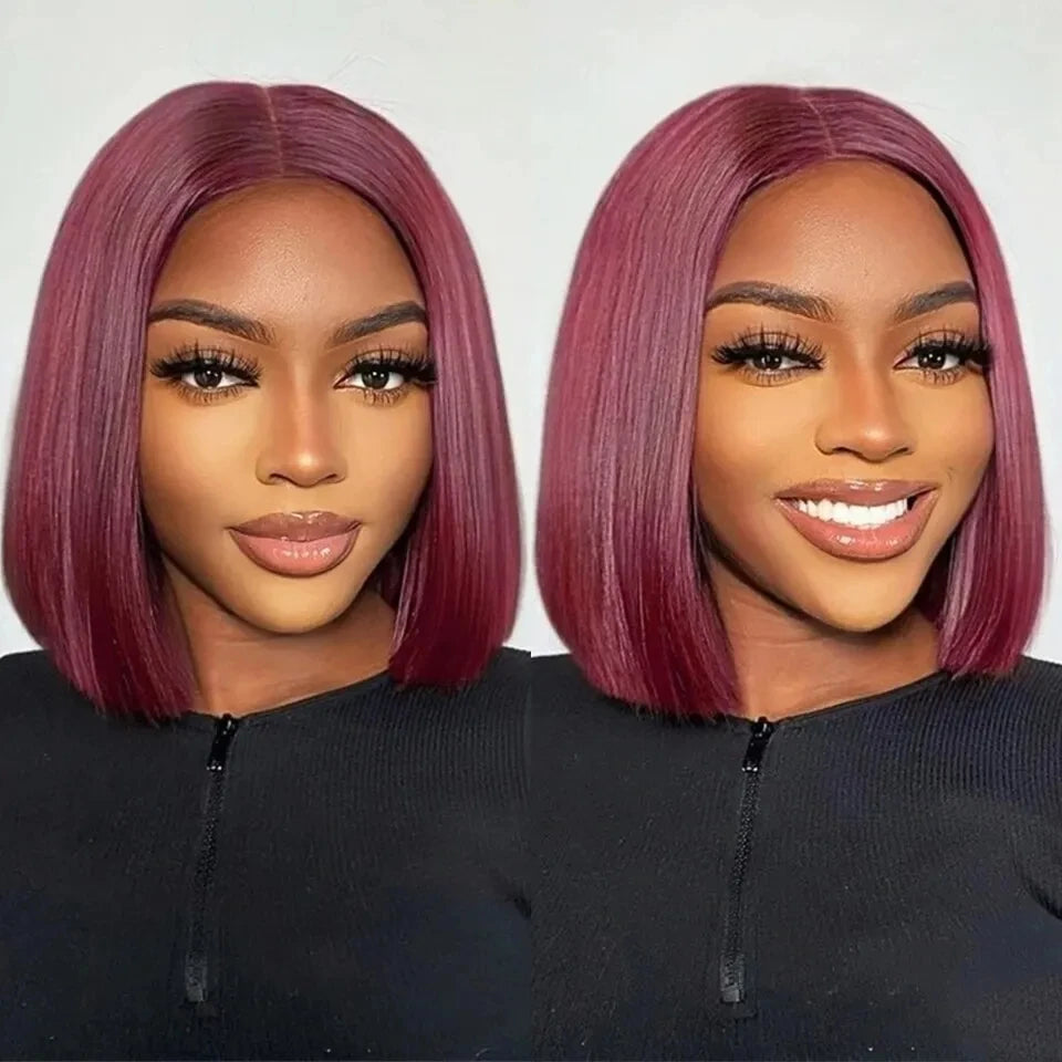 Natural Human Bob Wig Pre Plucked With Baby Hair 180% Density Short Lace Front Wigs for Black Women Straight Bob Frontal Wigs