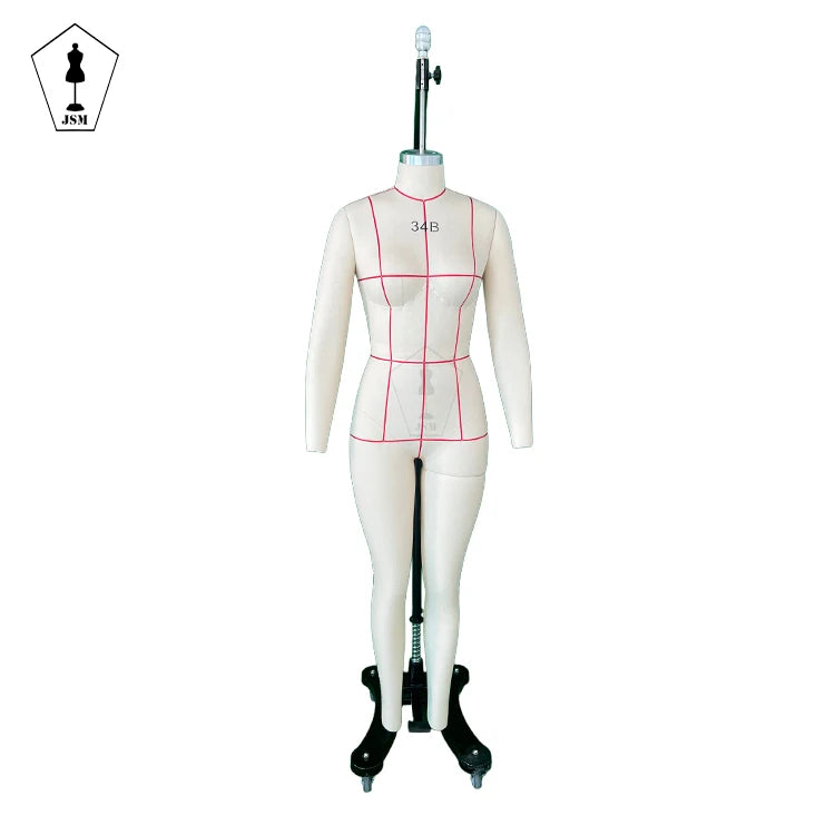Jasmine Fiberglass Full-Body Female Dress Form Mannequin Stainless Steel Base Matte/Glossy Surface for Sewing Design Display