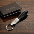 New Fashion Pure Smooth Soft Leather Car Keychain with Universal Custom Logo Promotional Gift Keychain
