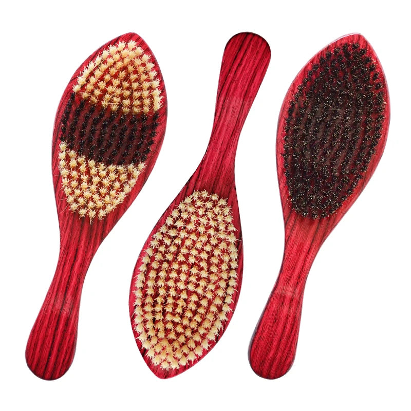 Factory Price Custom Logo Beard Brush with Natural Boar Bristle Medium Hard Soft 360 Wave Hair Beard Brush
