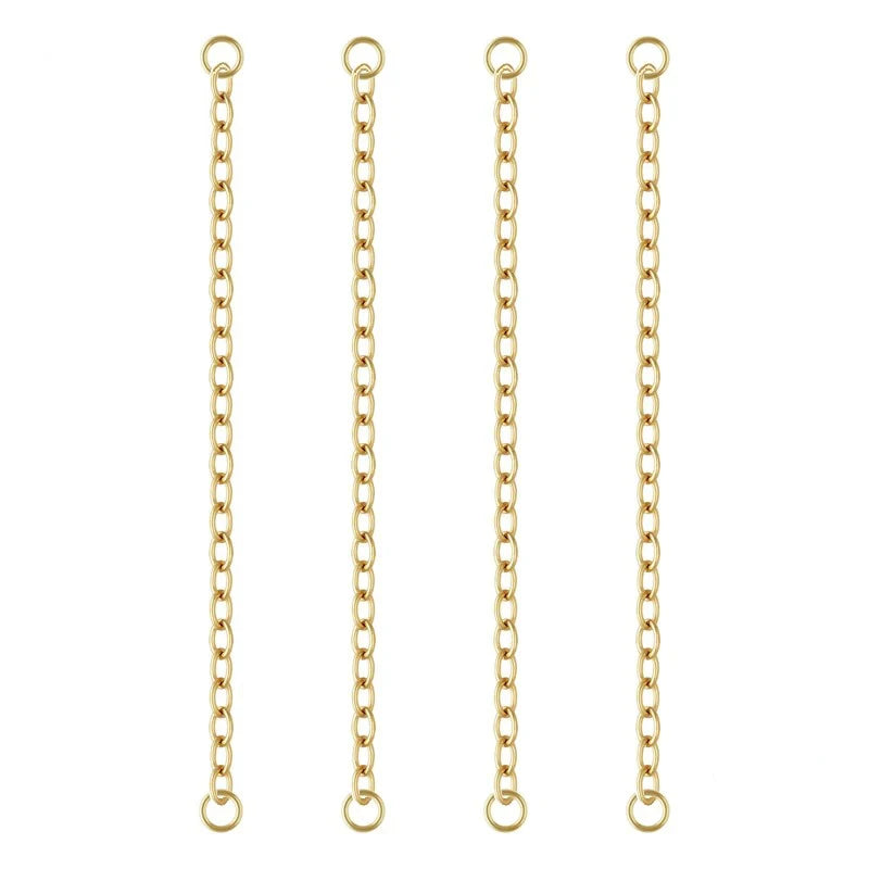 1/20 14K Gold Filled 55mm Extension Chain 1.26mm Cable Extender Chain With Closed Loops for DIY Bracelet Necklace Jewelry Making