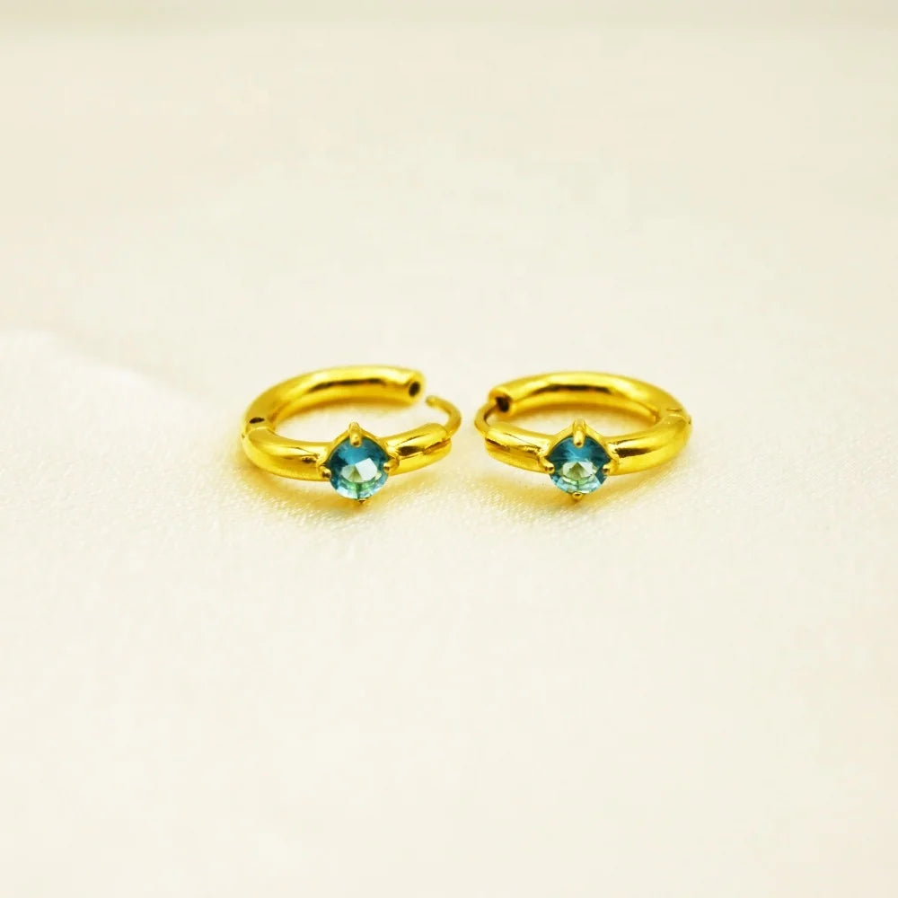 Luxury Custom 18k Gold Stainless Steel 5A CZ Hoop Earrings for Women Non-Tarnish Flower Shaped Drop Dangle Gift
