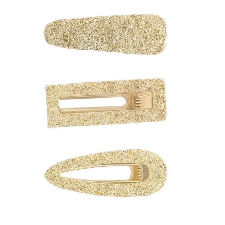 Factory New Alloy Simple Hair Clip Grips Hairpin Ladies Fashion Design Hair Accessories Girls Metal Gold Bling Hairpin