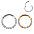 Wholesale G23 Astm F136 Titanium Rook Hinged Segment Hoop with CZ Pave Zircon Septum Clicker Piercing Hoop Ring Body Jewelry