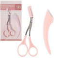 2pcs Eyebrow Trimmer Makeup Tools Eyebrow Scissors with Comb Eyebrow Razor Grooming Kit for