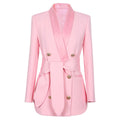 Customize Oem New Fashion Rose Button blazer Long Sleeve Women's Suits Double Breasted Buttons Casual Women Blazers