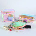 Women's PVC Transparent Travel Cosmetic Bag Waterproof Zippered for Toiletry Storage Case