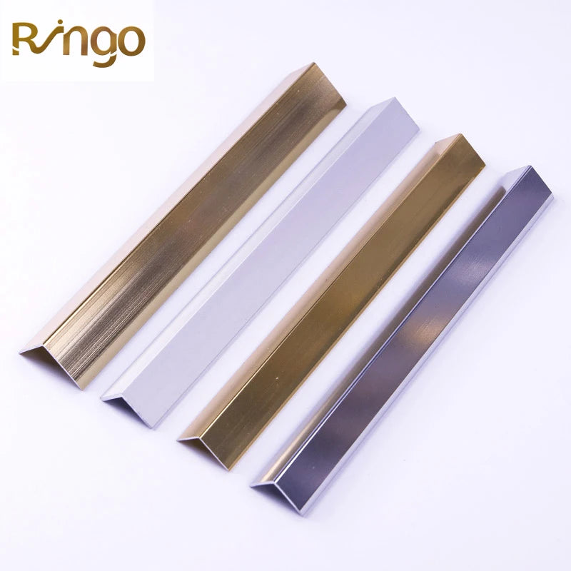 Wholesale Custom Polished Gold Aluminum L Angle Tile Trim Modern Design Metal Decorative Edge Trim for Exterior Tiles
