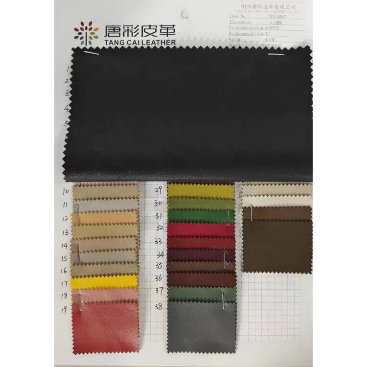 Designer PU Leather Fabric Embossed TC Backed Faux Leather for Garments Cheap Wholesale Spot Stock Multiple Patterns Colors