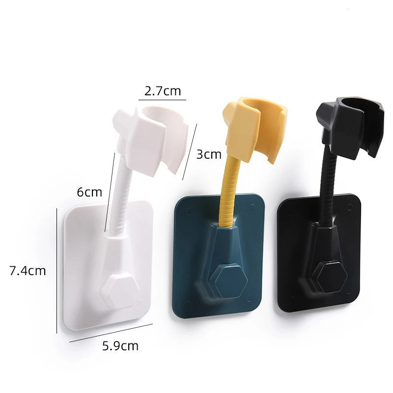 Universal Adjustable Eco-Friendly Chrome Finish Wall Mounted Shower Head Bracket Holder for Bathroom
