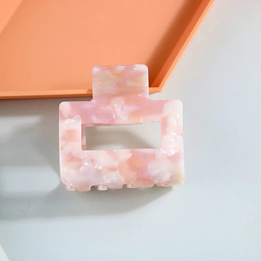 Wholesale Custom Logo Medium Size Acetate Hair Claw Tortoise Square Rectangle Claw Clips