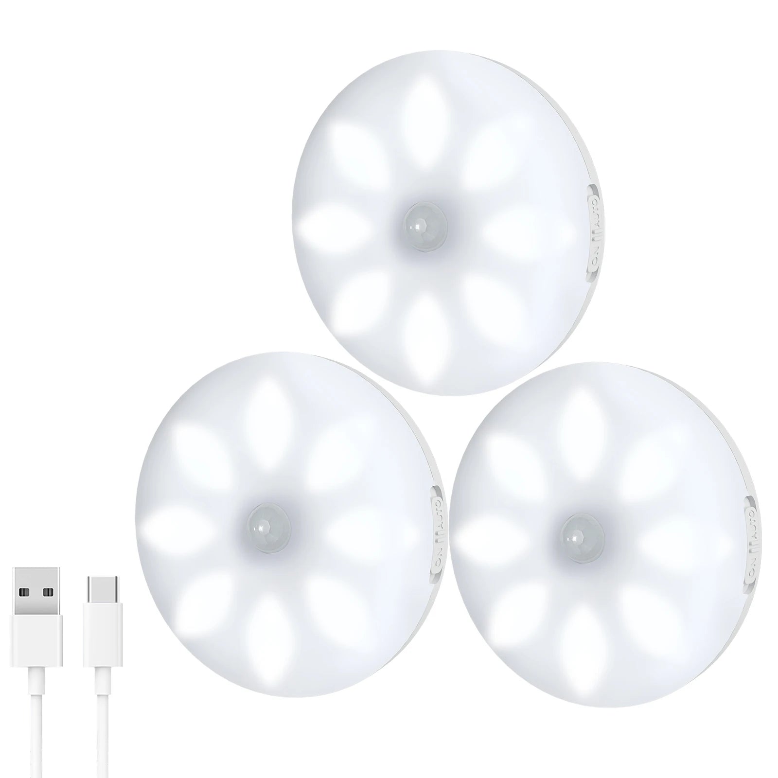 Cordless Battery-Powered Night Stick-anywhere Closet Small Motion Sensor Over Cabinet Led Light Lotus Lamp LED Sensor Lights