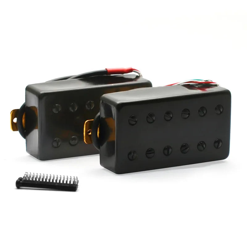 Double Coil 12 Hole Humbucker Pickup Neck/Bridge 50/52mm Black for LP Electric Guitar