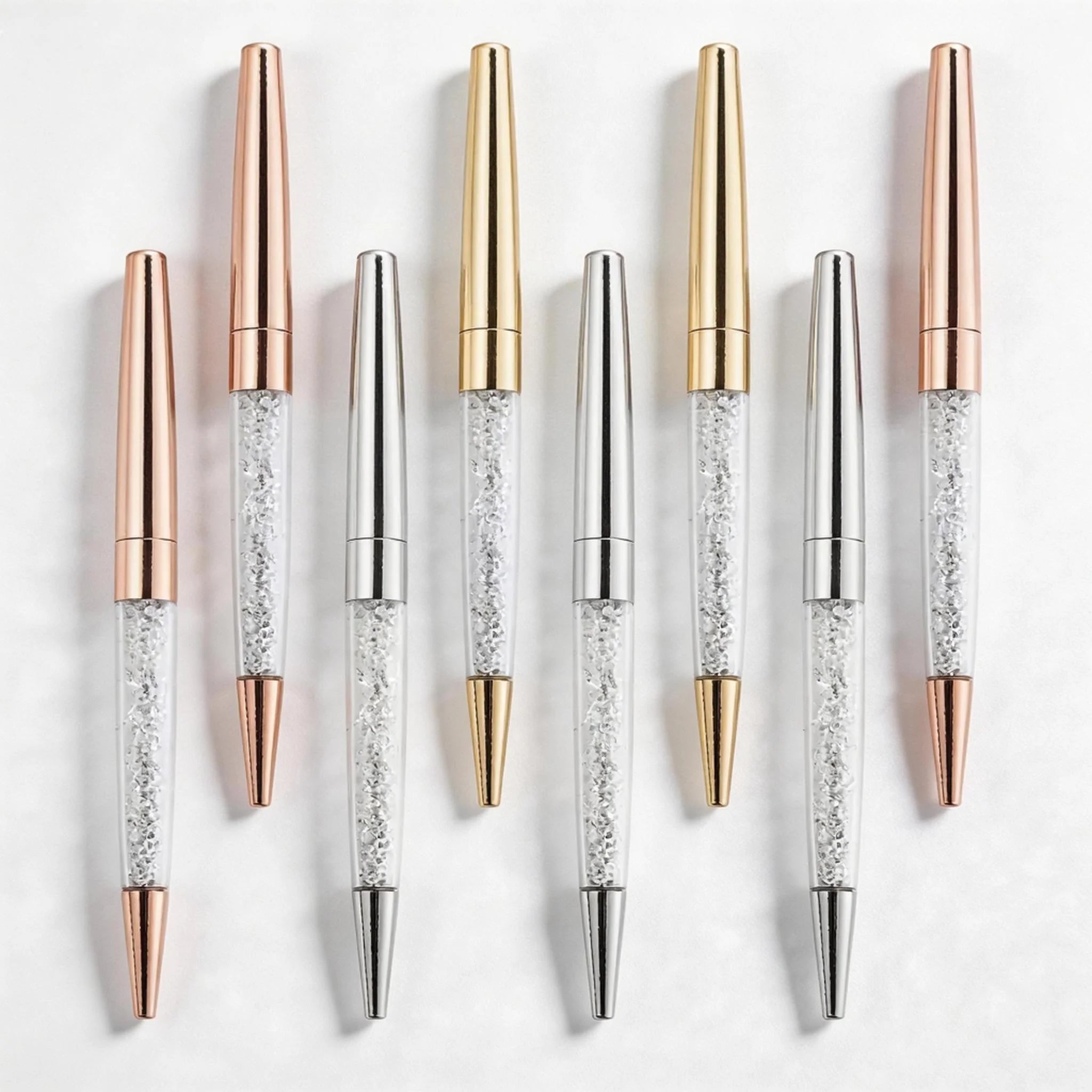 Novel Luxury Rose Gold Animal Shaped Wedding Bling Crystal Diamond Ball Point Pen Logo 1.0mm Writing Metal Promotion Gift Pen