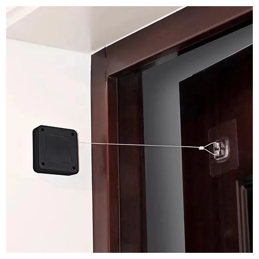Aluminium Silent Door Closer Plastic Door Closer Door Closer Adjustable Wire Automatic Punch Free ABS Plastic