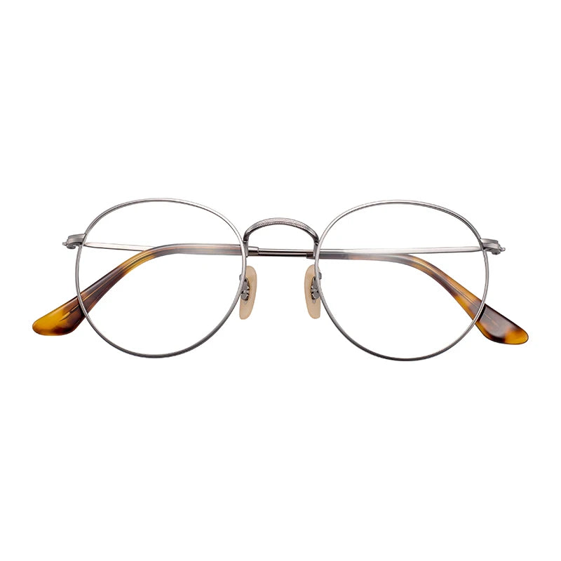 Hot Selling Custom Logo Round Eyeglasses Metal Optical Frames with Diamond Face Shape Match Oval Style