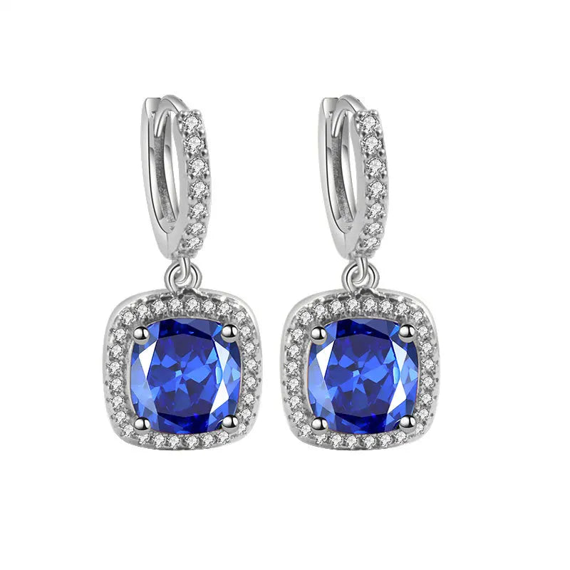 12 Months Birthday Blooms Zircon Earrings for Women Colorful 12 Colors Zircon Earrings Jewelry Gift