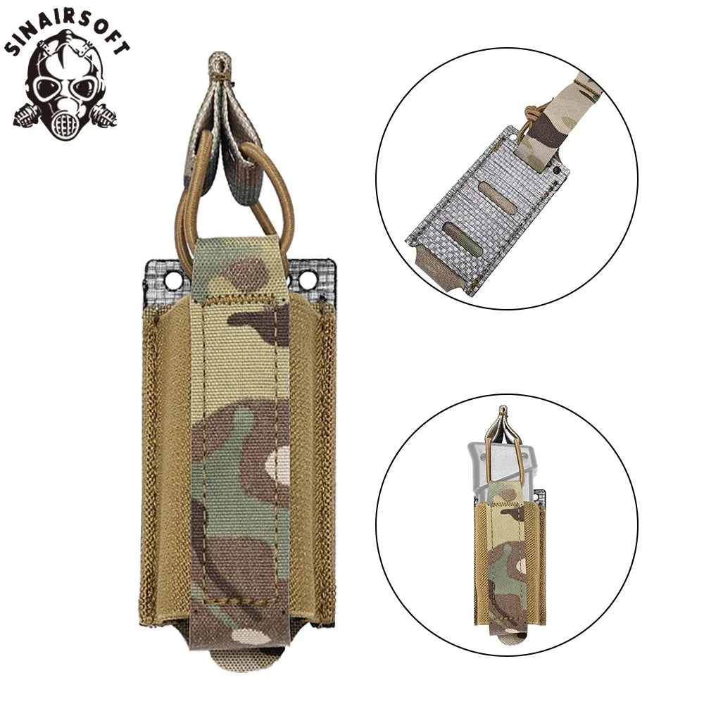 Tactical 500D Nylon 8 Layer Tegris Thermoplastic 9mm Single Mag Pouch Magazine Molle Holster Hunting