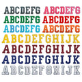 In Stock Eco-Friendly Durable Embroidered Chenille Fabric Iron-On Letter Patches 10.8cm/12cm/12.5cm for Hats