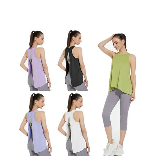 Wholesale Summer Quick Dry Gym Exercise Yoga Tops Custom Logo Sport Yoga Women Tank Tops Ladies Women Blouse Sleeveless Vest