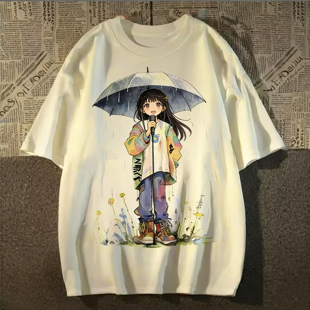 Comfortable Men's Round Neck Heavyweight 100% Cotton Oversized T-shirt 280gsm Short Sleeve Hip Hop Style