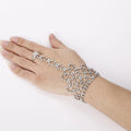Fashion Women's Silver Plated Hollow Multi-Layer Crystal Glass Rhinestone Radiant Cut Claw Setting Handmade Charm Bracelets