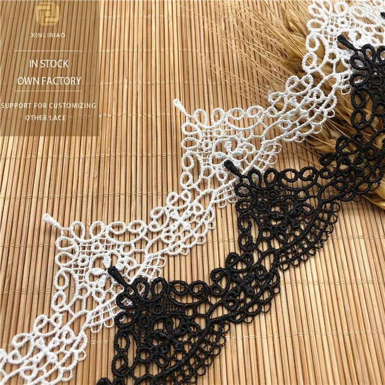 Water Soluble Polyester Bridal Lace 3.8cm Lolita Skirt Accessories Barcode Garment with Water Soluble Lace MegaBDM